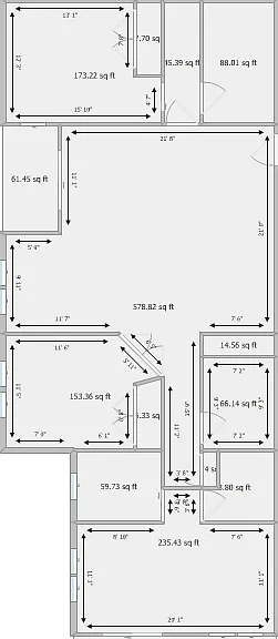 Approximate dimensions of each bedroom and walk-in closet.