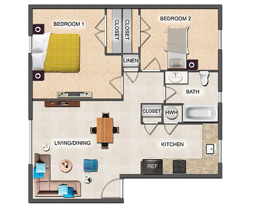 Floor plan 2 Bedroom