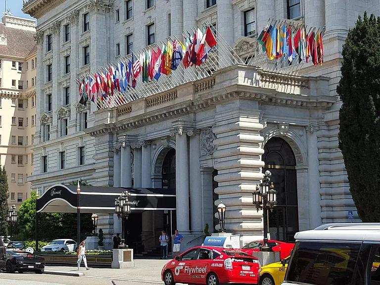 Famed Fairmont Hotel on Nob Hill two blocks away.
