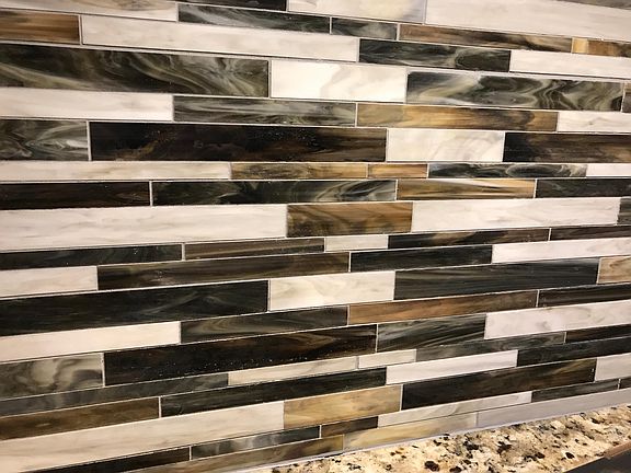 Hand-made Italian glass backsplash