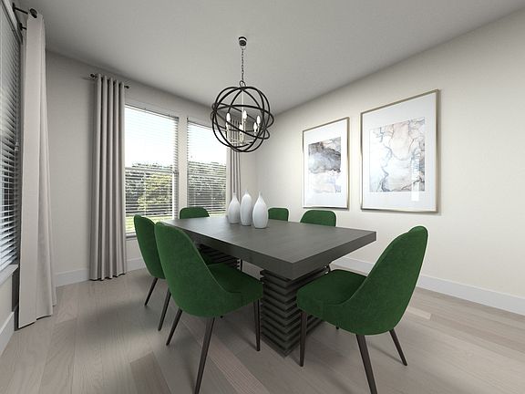 The open-concept floorplan allows for an easy flow between the kitchen and dining areas.