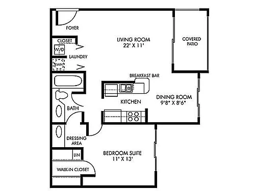 Floor plan 1 Bedroom