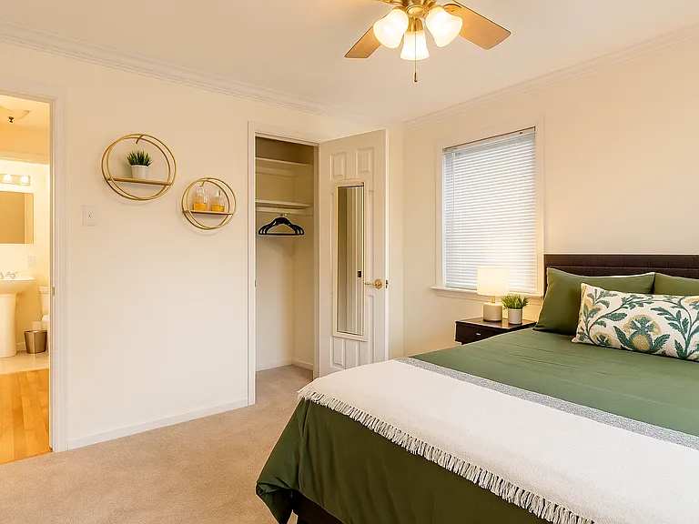 Unpack and settle in_your peaceful retreat comes with a comfy queen memory foam mattress and plenty of closet space to make yourself at home.