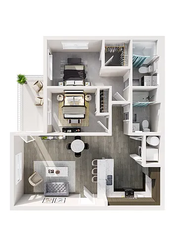 Floor plan 2x2B