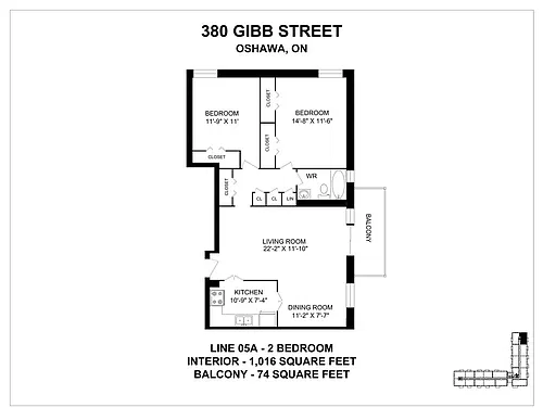 Floor plan 2 Bedroom 2 Bed 1 Bath