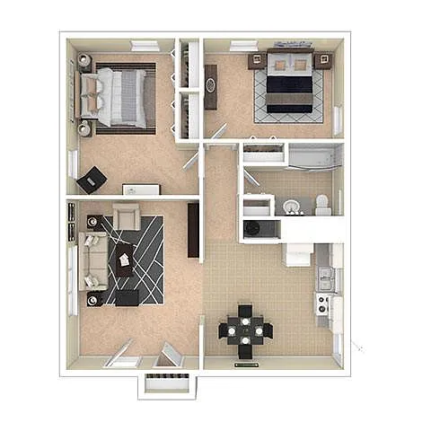 Floor plan 2 X 1 900sf (910)
