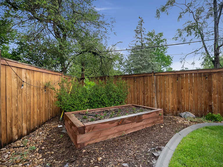 Raised garden bed with drip system.