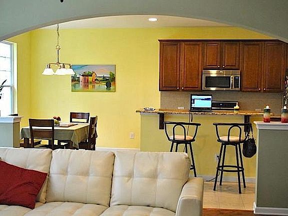 View to kitchen from living room