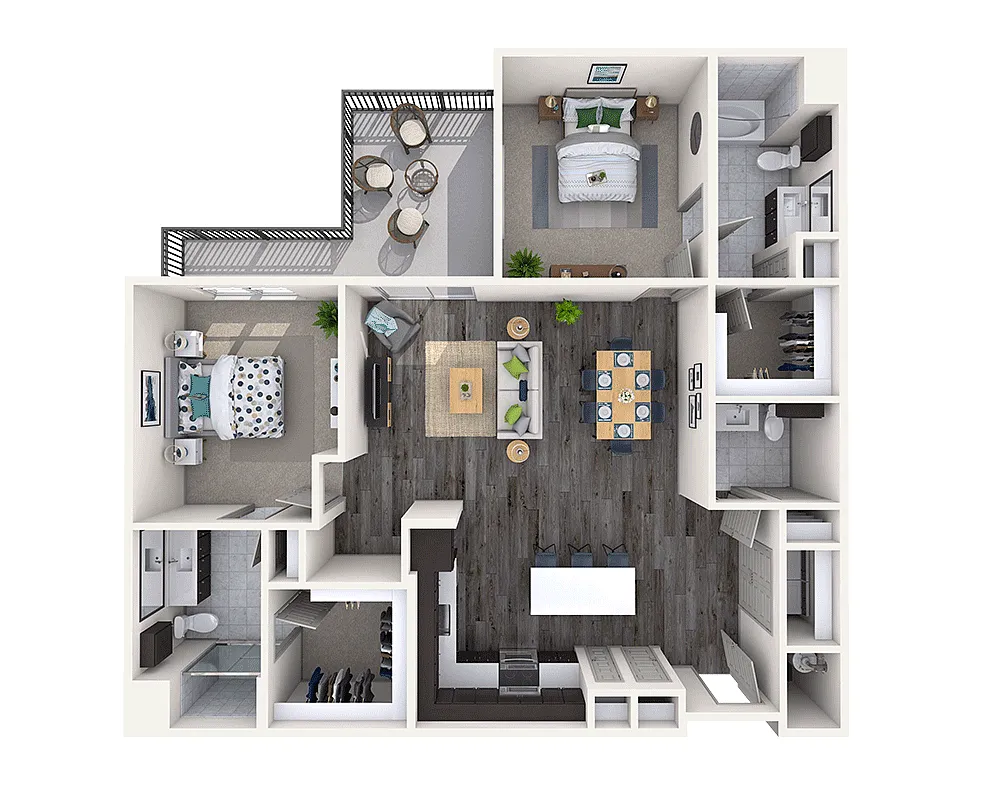 Floor plan Two Bedroom B2E