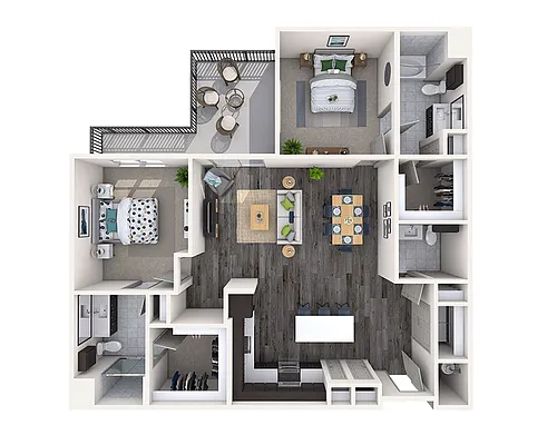 Floor plan Two Bedroom B2E