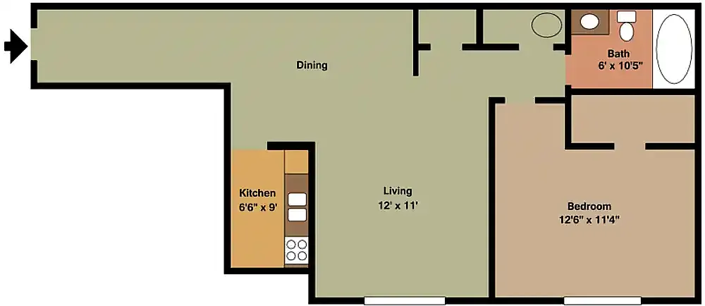 Floor plan One Bedroom