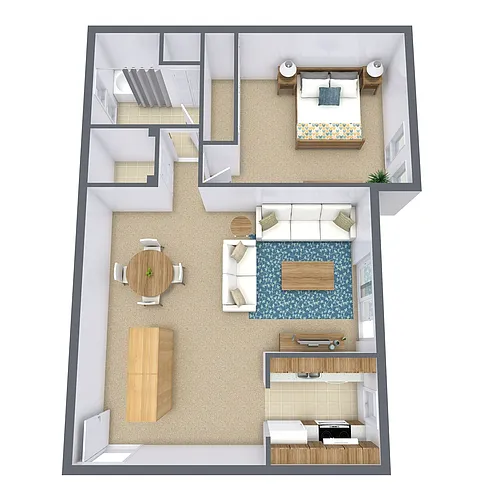 Floor plan One Bedroom 11B