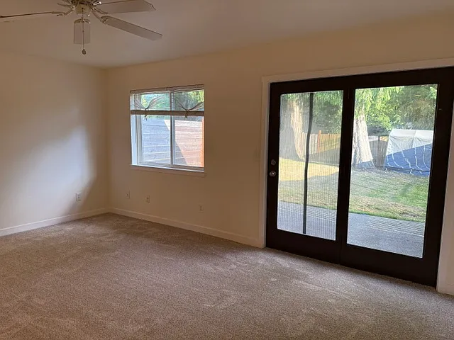 Living space with door to back yard