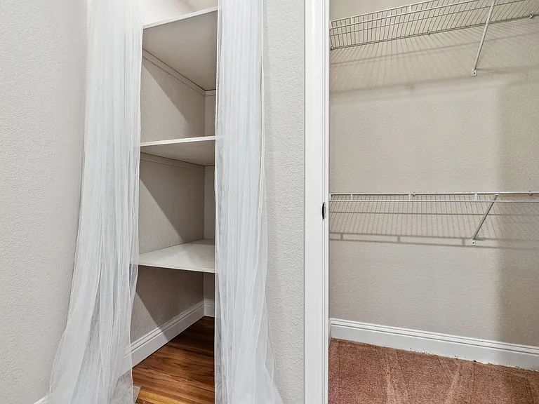 2 big closets in 1/2 bathroom