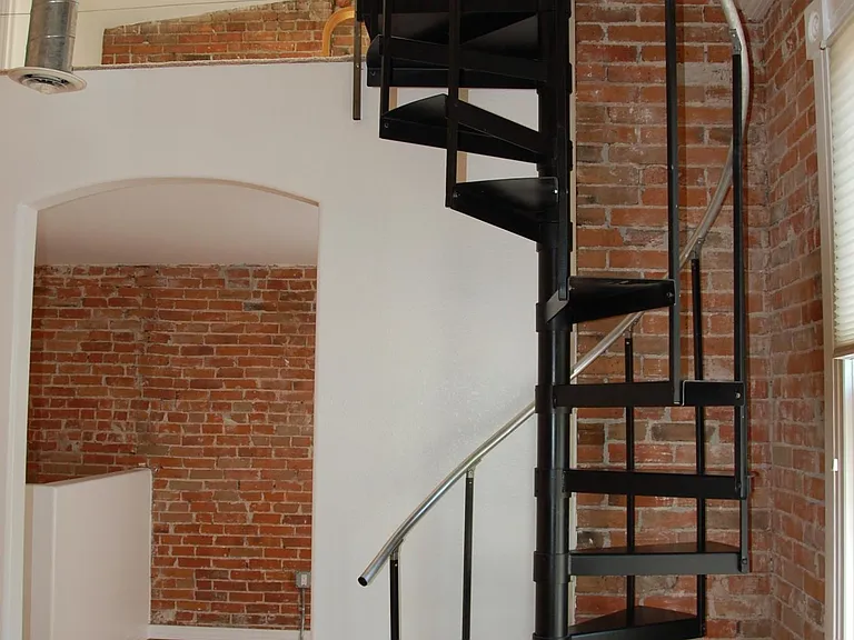 View of interior of office area and loft area