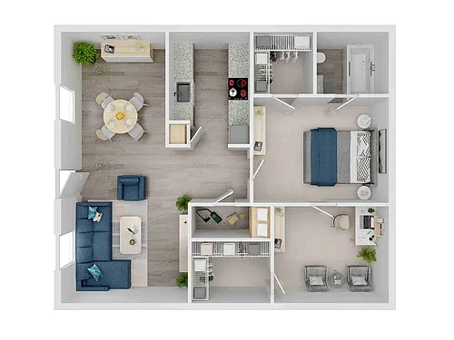 Floor plan 1X1-E
