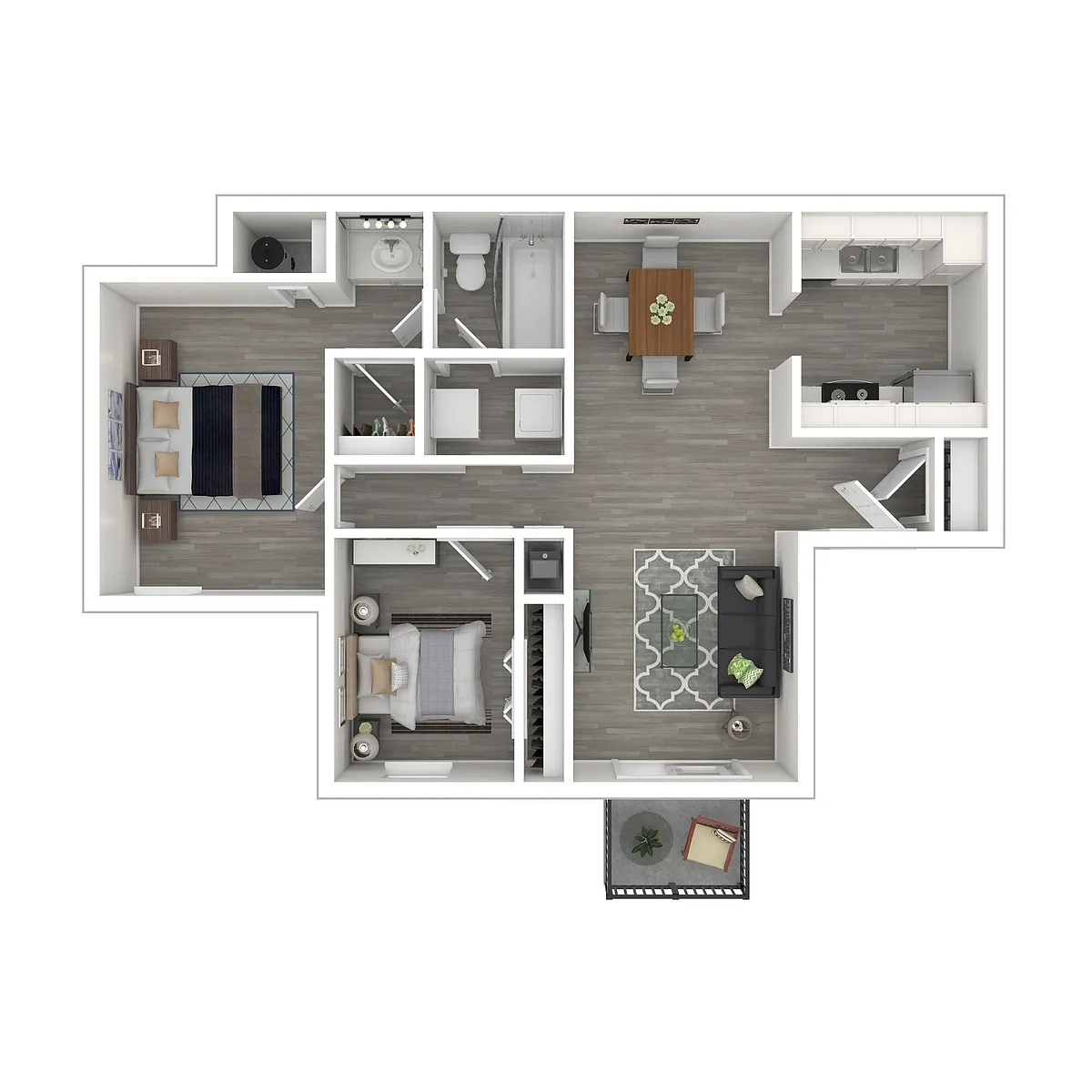 Floor plan 2x1 W/D