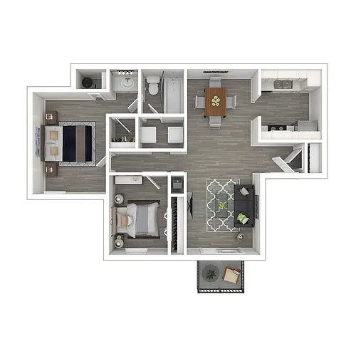 Floor plan 2x1 W/D