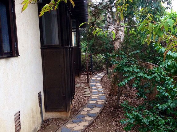 Path to shower porch