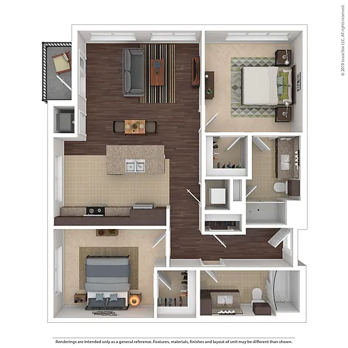 Floor plan 2 Bedroom - C1 - L
