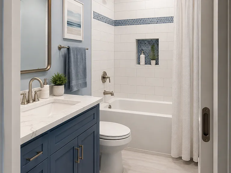 new bathroom with bathtub