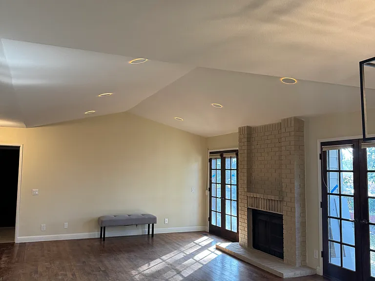 Newly installed recessed lighting with night mode