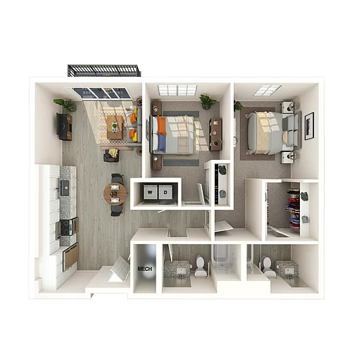 Floor plan 2 Bed/2 Bath