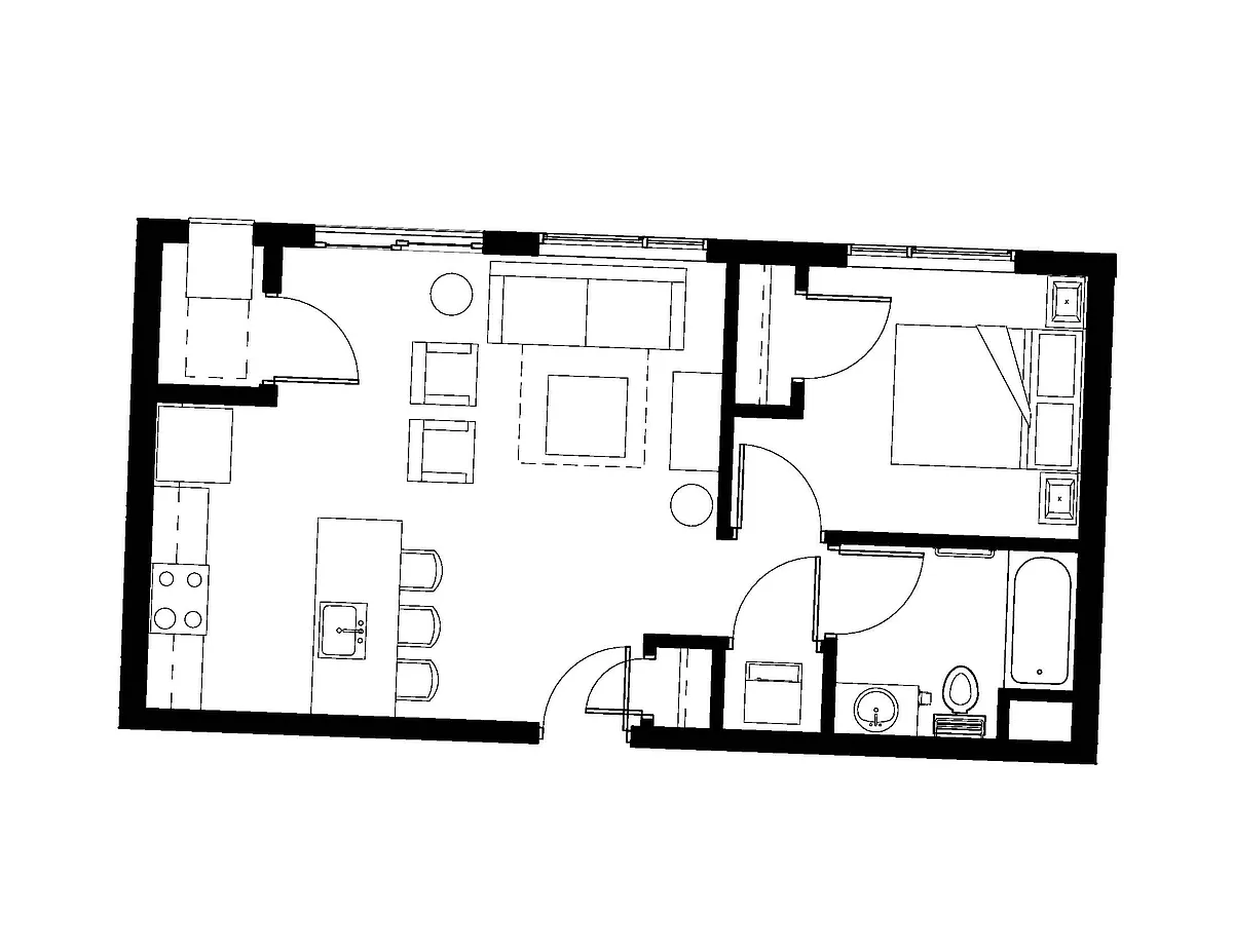 Floor plan 1bd 60A 403