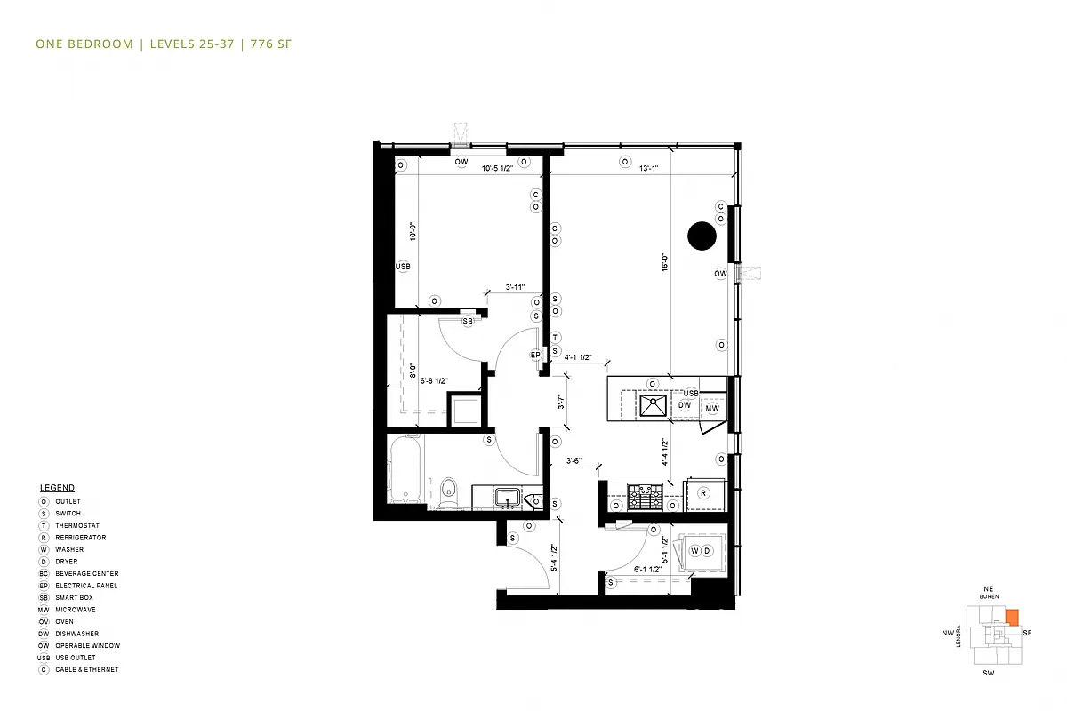 Floor plan 1 Bedroom A1