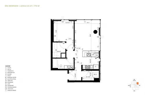 Floor plan 1 Bedroom A1