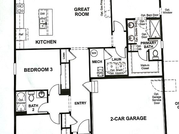 The actual floorplan is the reverse of this drawing (garage is on the left, not the right).