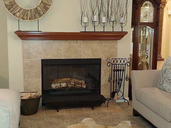 Front living room 1st fireplace