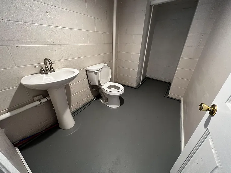 Basement restroom