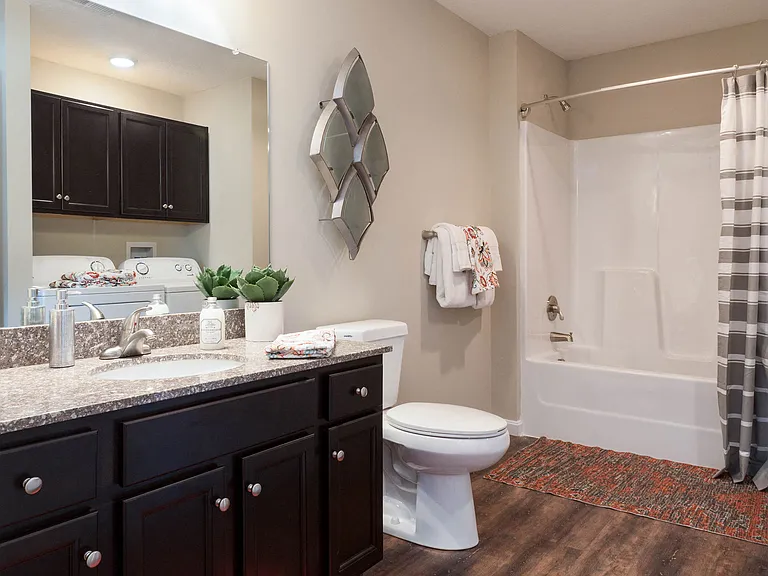 Two large bathrooms, one en-suite to the main bedroom