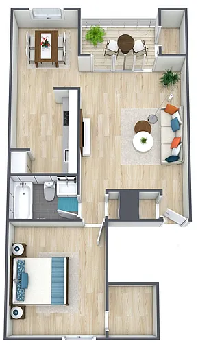 Floor plan 1BR - 1BTH
