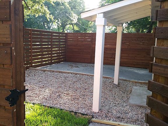 Patio area and parking