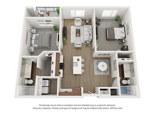 Floor plan Two-Bedroom Apartment (C5)