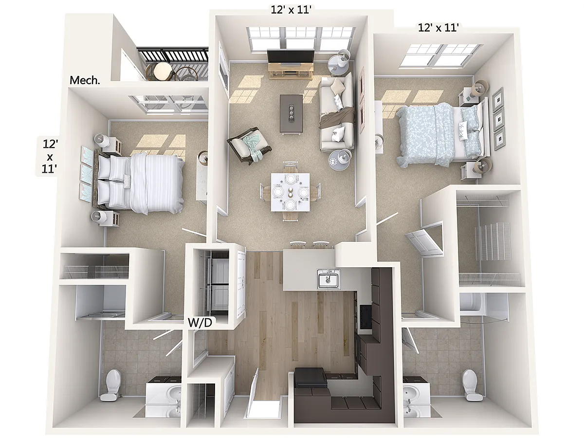 Floor plan B6-1HP-1096sq-Black