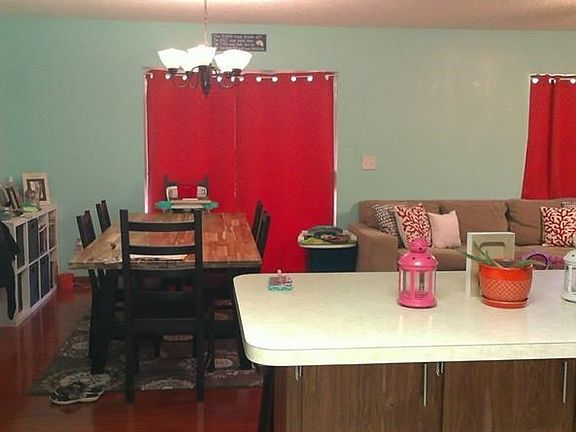 Looking from kitchen into living/dining room