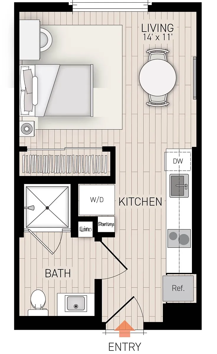 Floor plan Plan 1 - Income Restricted