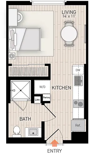 Floor plan Plan 1 - Income Restricted