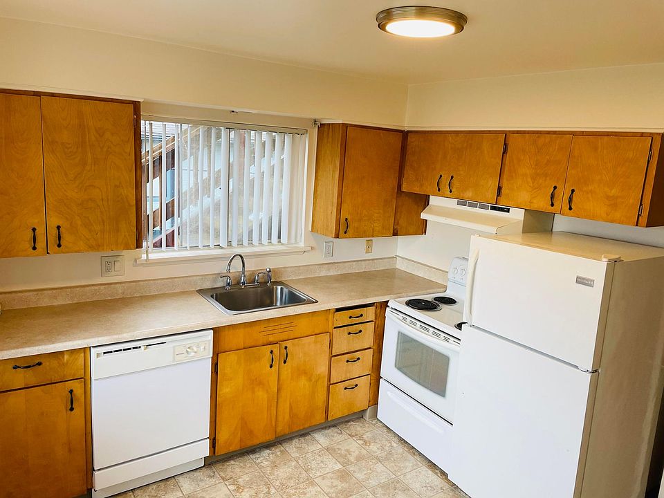 Kitchen with views of the mountain out both windows