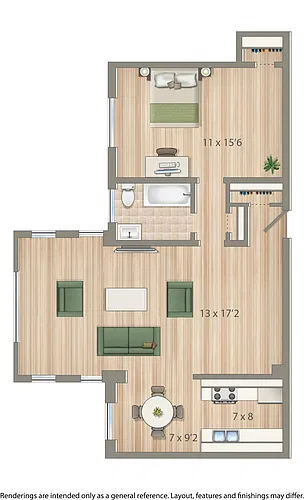 Floor plan 1 Bedroom F