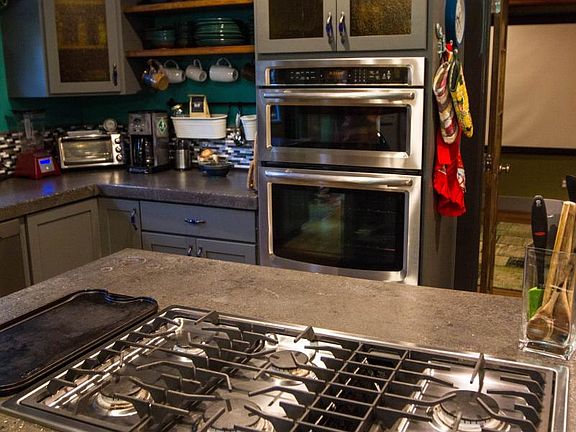 5-burner gas range stove, wall built in oven