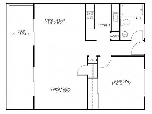 Floor plan 1x1 Reno