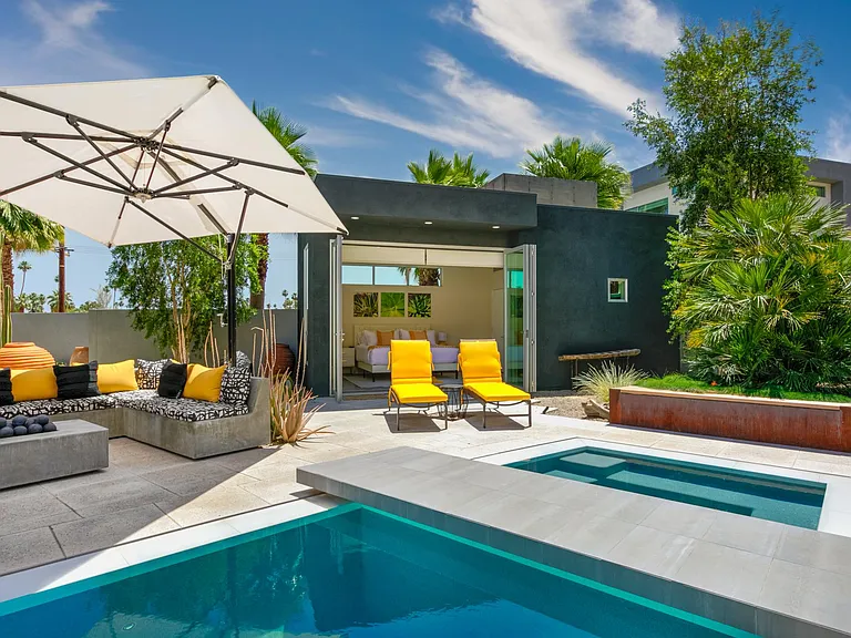 Loungers in front of the open casita.