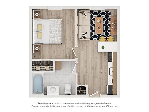 Floor plan New Cottage - One Bedroom