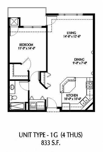 Floor plan One Bedroom - G