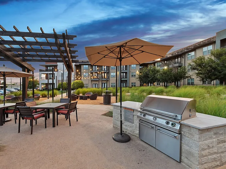 Courtyard with grill area