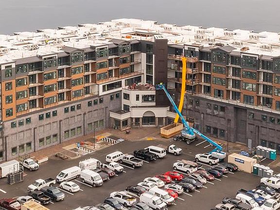 Located on the side of the building